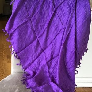 Purple square fringed Fashion Scarf